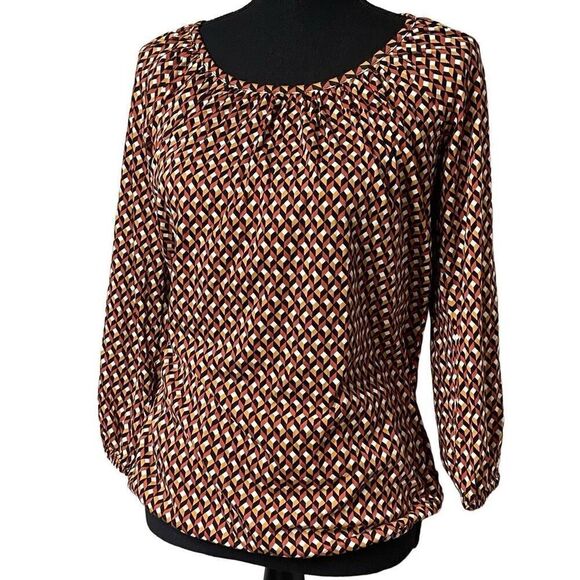 MICHAEL Retro Print Billowed Top - Picture 1 of 6